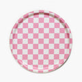 Plateau de service rond CHECKER framboise/crème - 31 cm