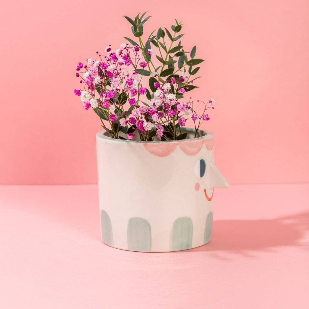Pot en céramique Visage