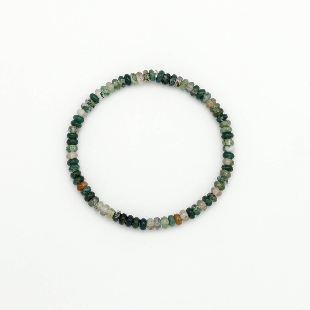Bracelet élastiqué Pohaku en pierres précieuses: Agalmatolite