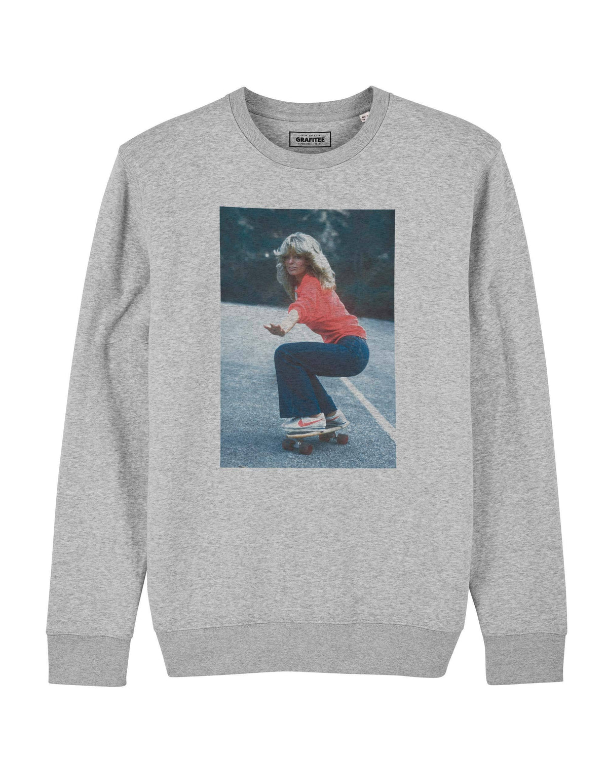 Sweat Farrah Fawcett - Sweatshirt Photo Cinéma: Gris chiné / XL