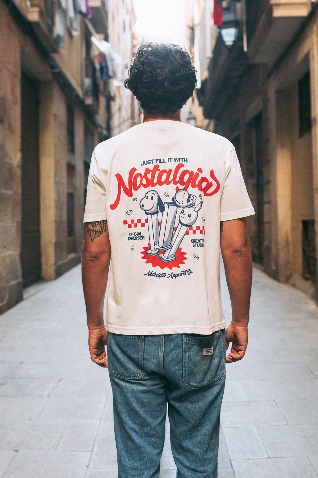 T-shirt unisexe blanc cassé « Fill it with Nostalgia » | M / Oversize