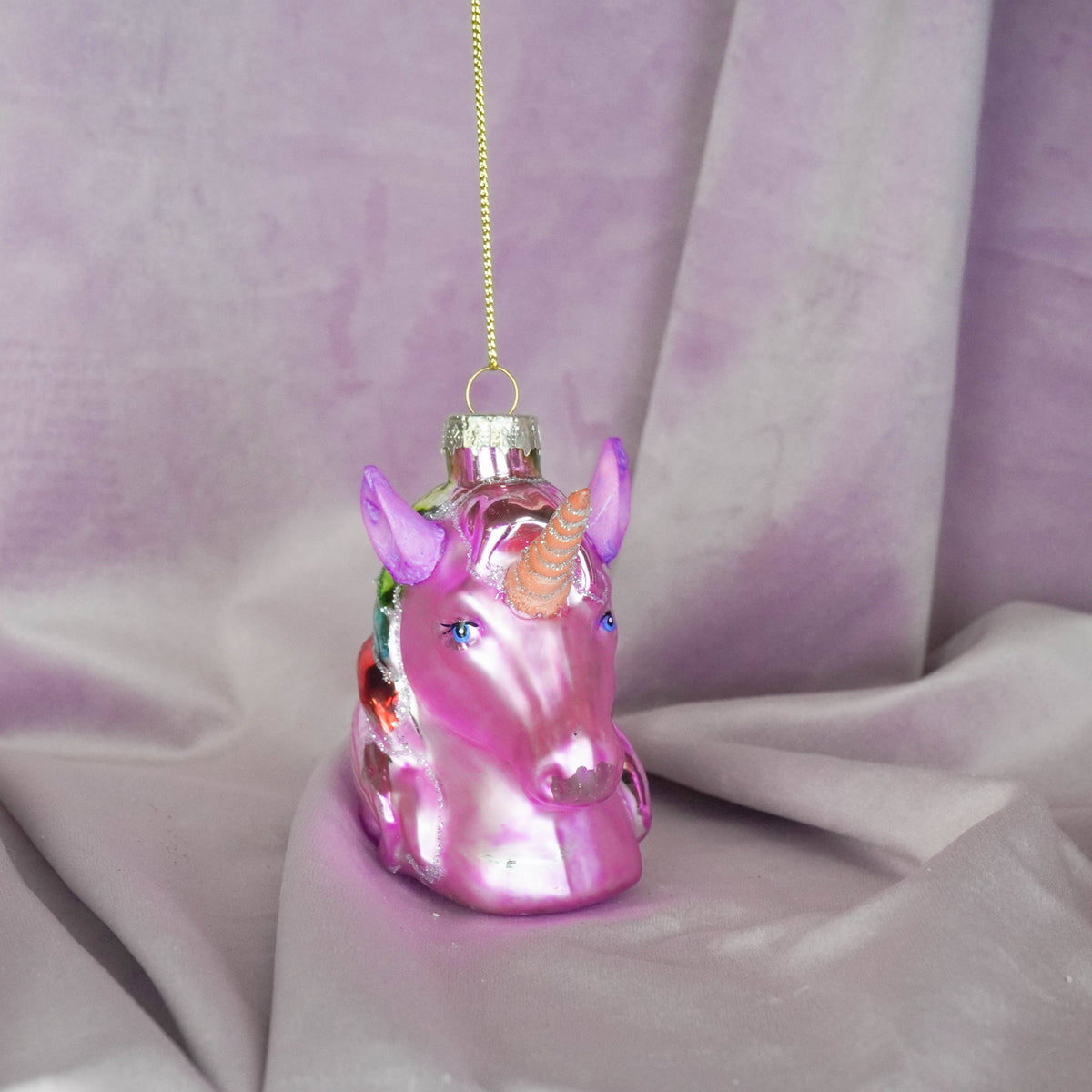 Suspension de Noël - Licorne Rose - 5x8x8,5cm