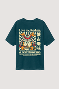T-shirt unisexe vert « Never leave me  » | XL / Oversize