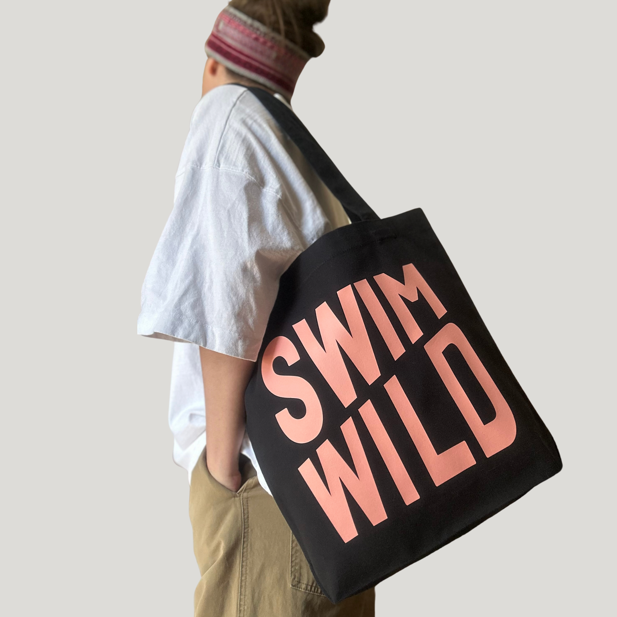 Tote en toile Swim Wild  Marine/Corail