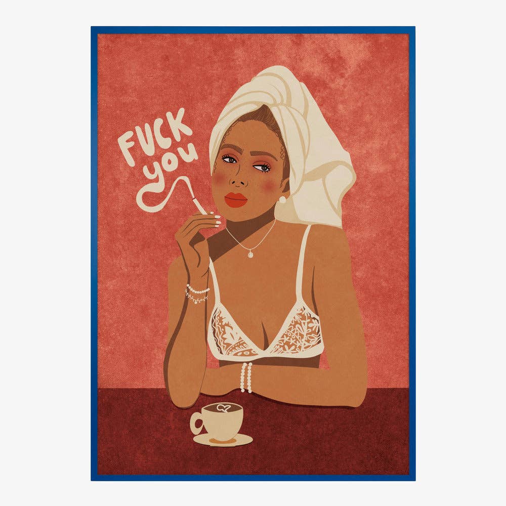 Impression d'art — Femme en smoking et turban en serviette - Pop éditorial: Pas de cadre / 30x40 cm