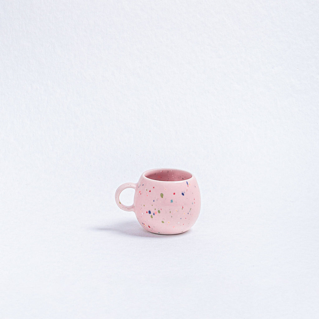 Set de fête New Party : 2 tasses à expresso + 2 mini plateaux: Rose