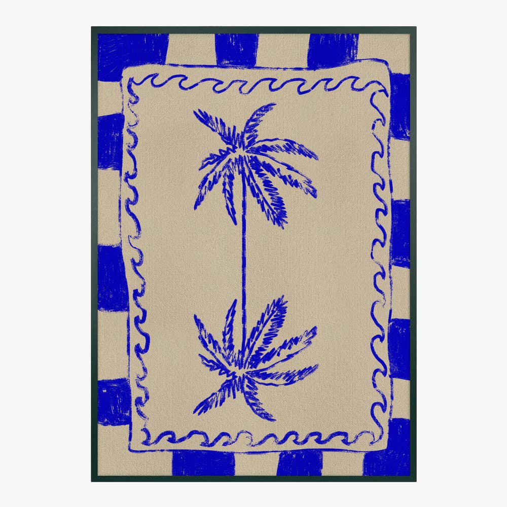 Estampe « Palmiers » - Linogravure bohème: Pas de cadre / 30 x 40 cm