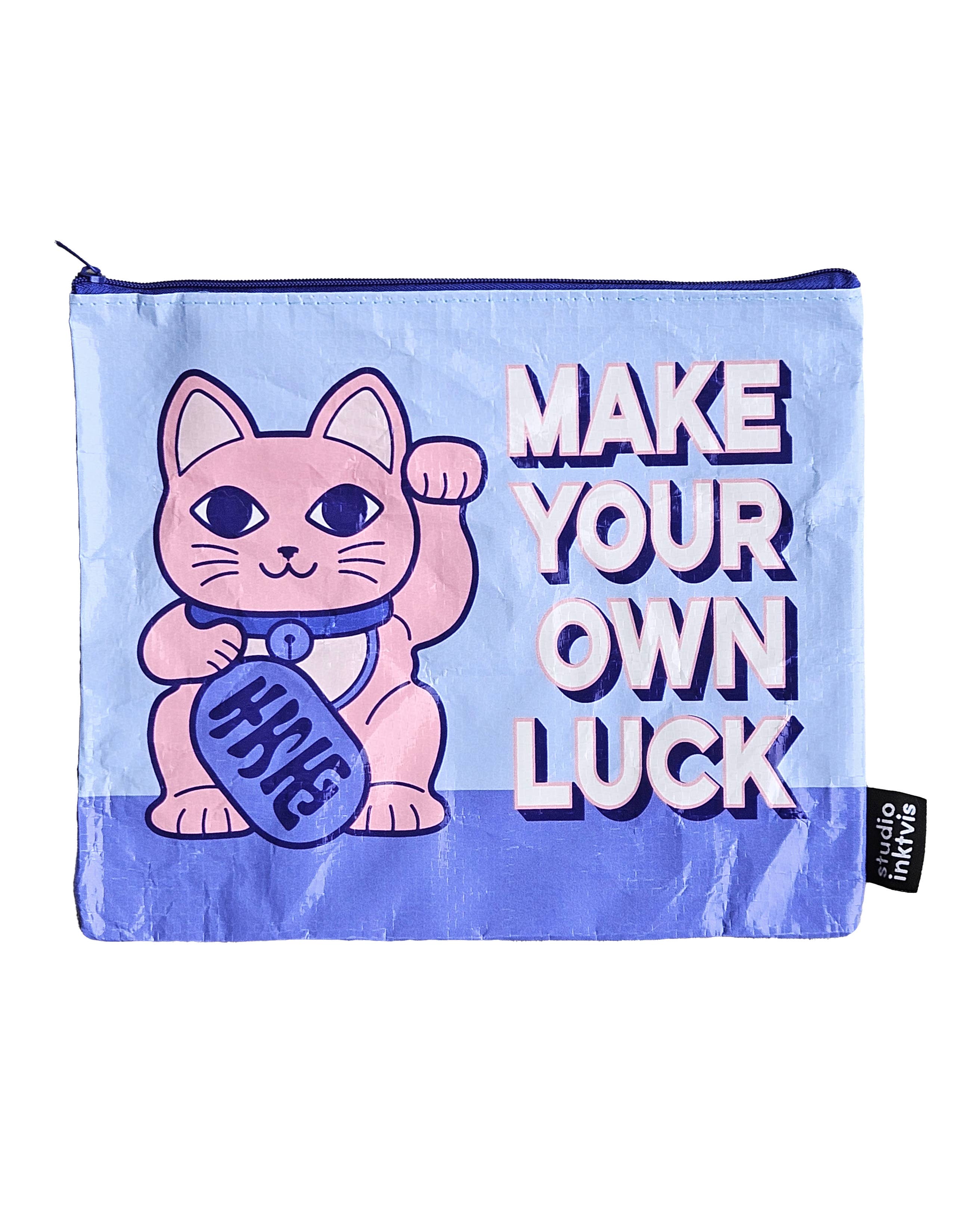 Grande pochette Maneki Neko Faites votre propre chance en plastique recyclé