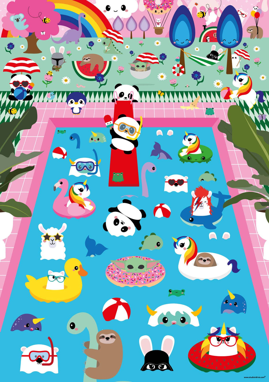 Puzzle 1000 pièces Pink Pool
