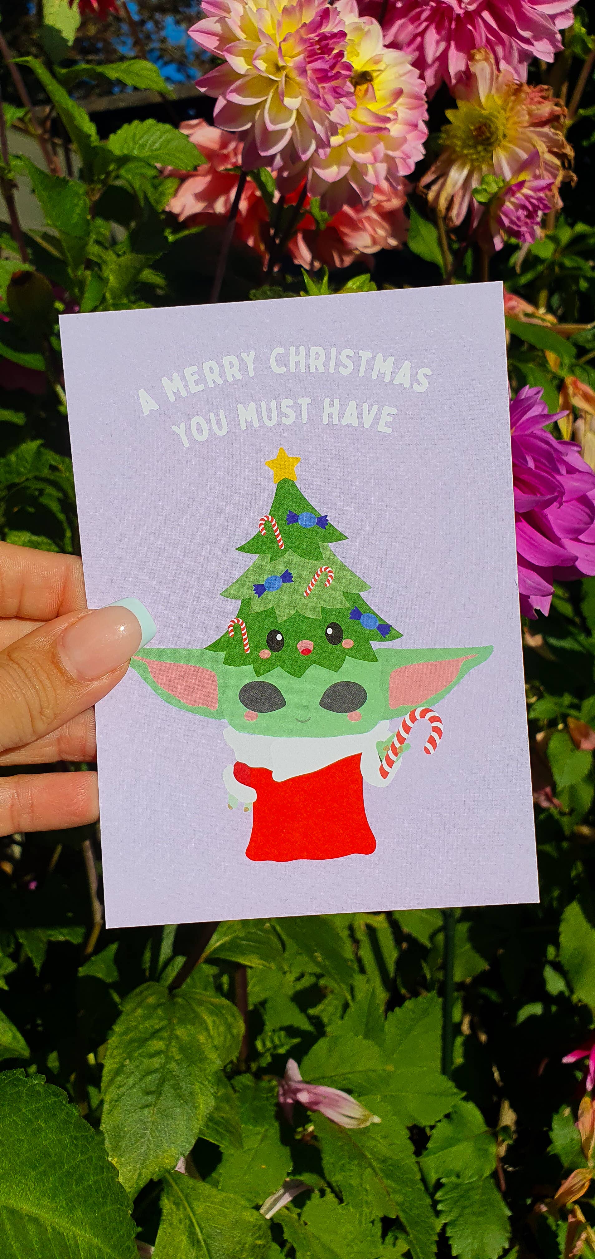 Carte postale de Noël Star Wars bébé Yoda
