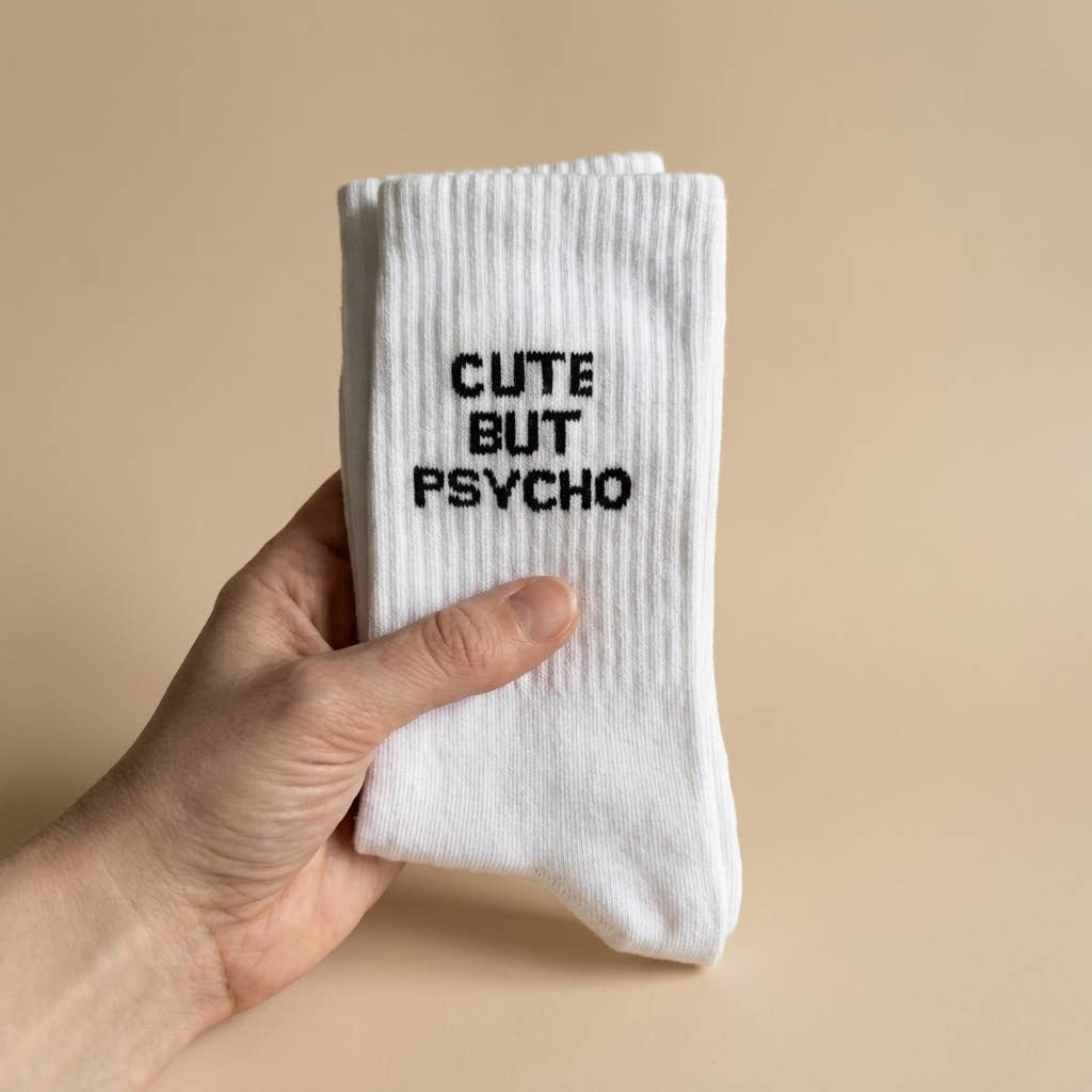 Chaussettes à message « Mignonne mais psycho »: 37-43