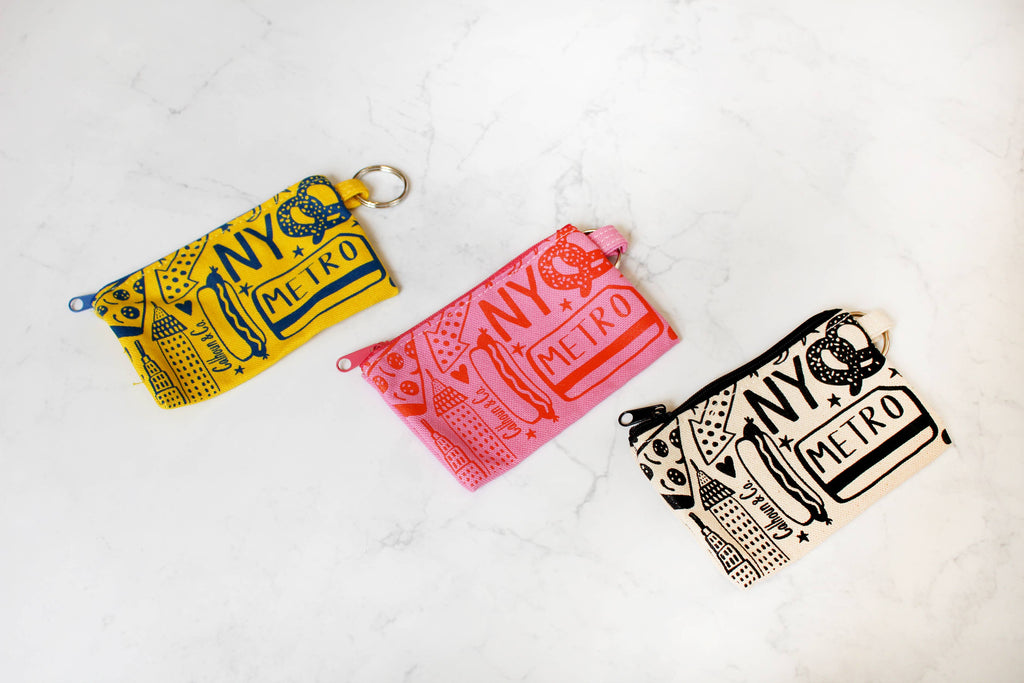 Pochette porte-cartes zippée New York avec porte-clés: NEW-YORKAIS