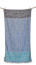 SERVIETTE DE PLAGE FTELIA BLEU PARL., TURQUOISE & BLEU MARINE