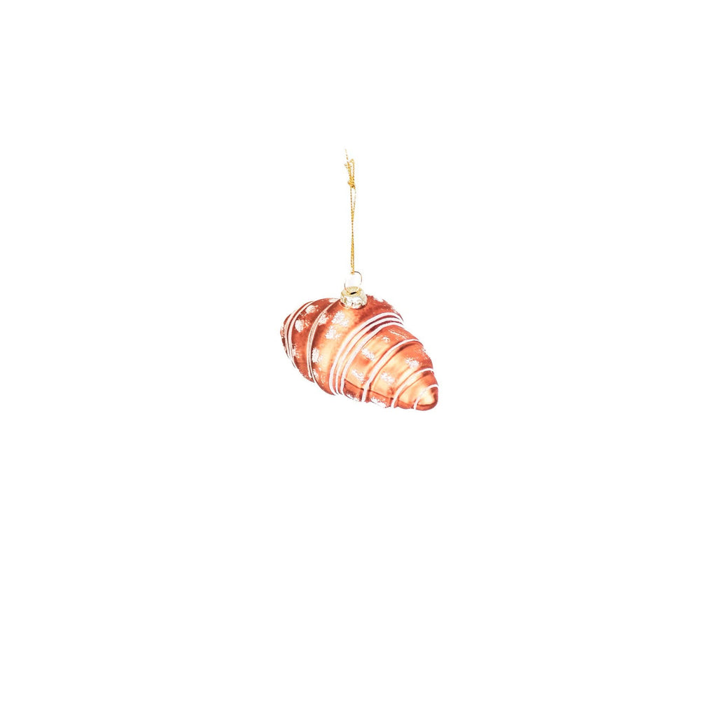 Ornement de Noël Croissant à Suspendre - Verre - 9,5x5x4,5cm