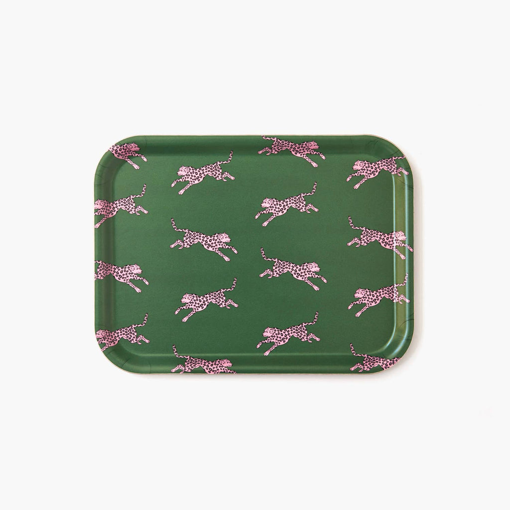 Plateau de service léopard rose - 27 x 20 cm
