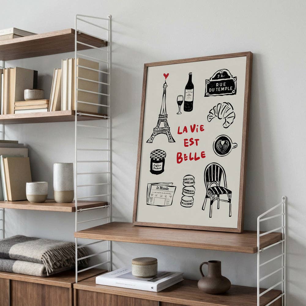 Affiche « Icônes de Paris » – Décor en encre noire: Pas de cadre / 30 x 40 cm