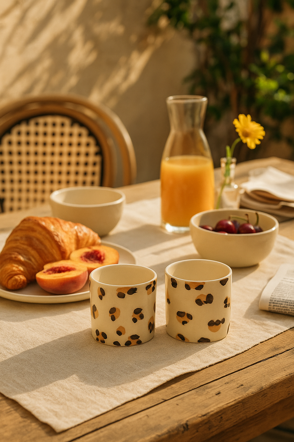 Ensemble de 2 tasses en céramique (GUÉPARD)