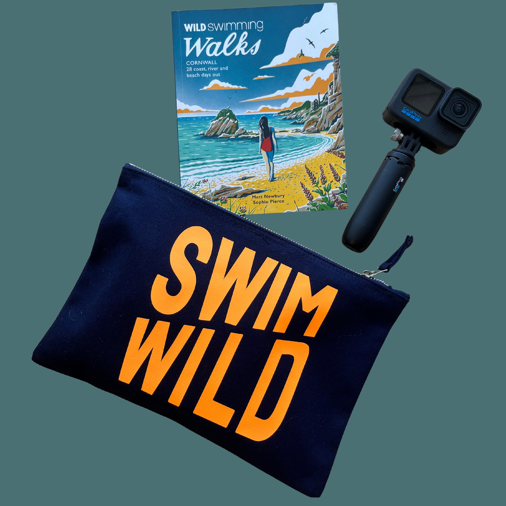 Sac zippé Swim Wild bleu marine \ Neon Orange