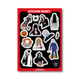 Icônes d'horreur Feuille d'autocollants A5 Halloween: Packed without plastic sleeve
