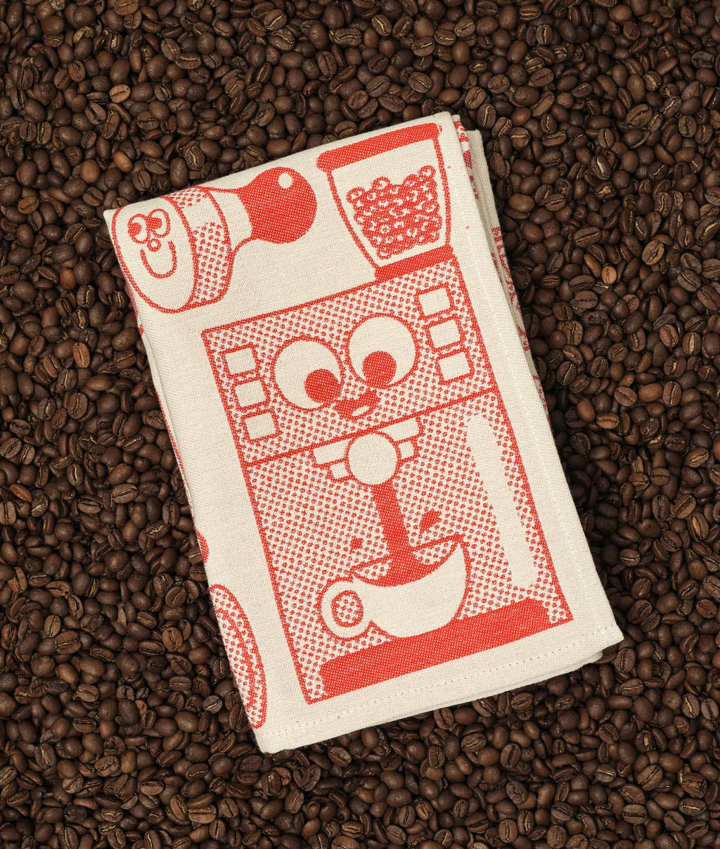 Torchon en coton tissé « C'est l'heure du café »