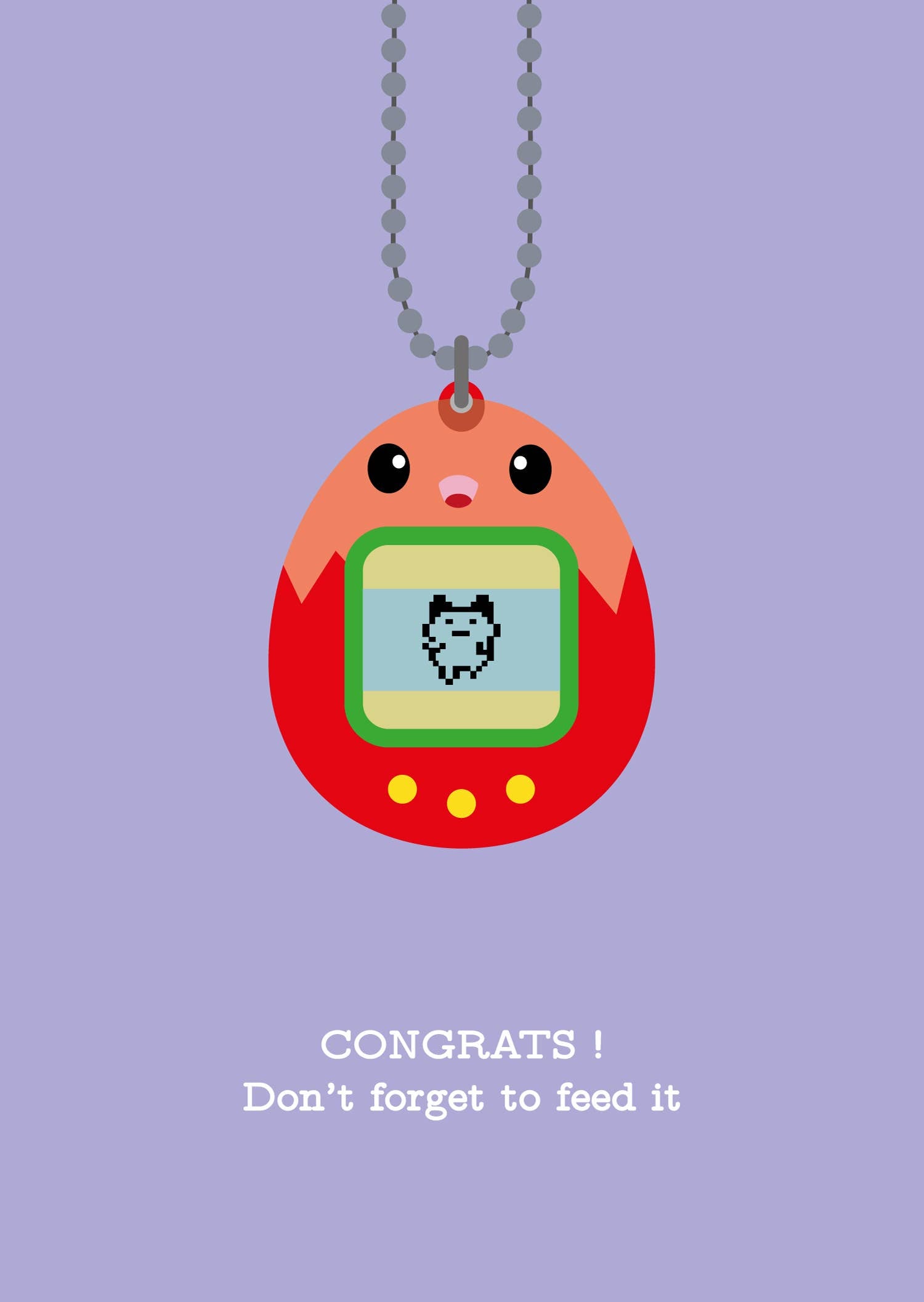 Carte d’annonce de naissance Tamagotchi