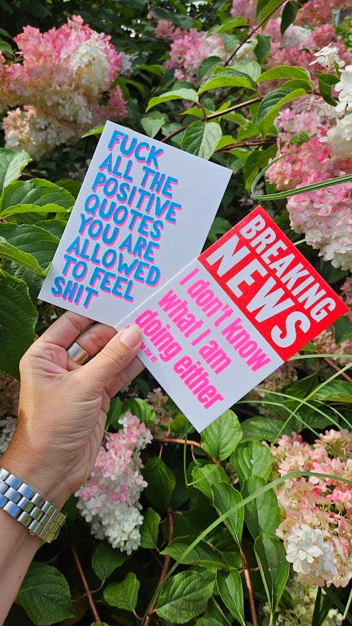Carte Riso « Fuck all the positive quotes » : message frais et authentique
