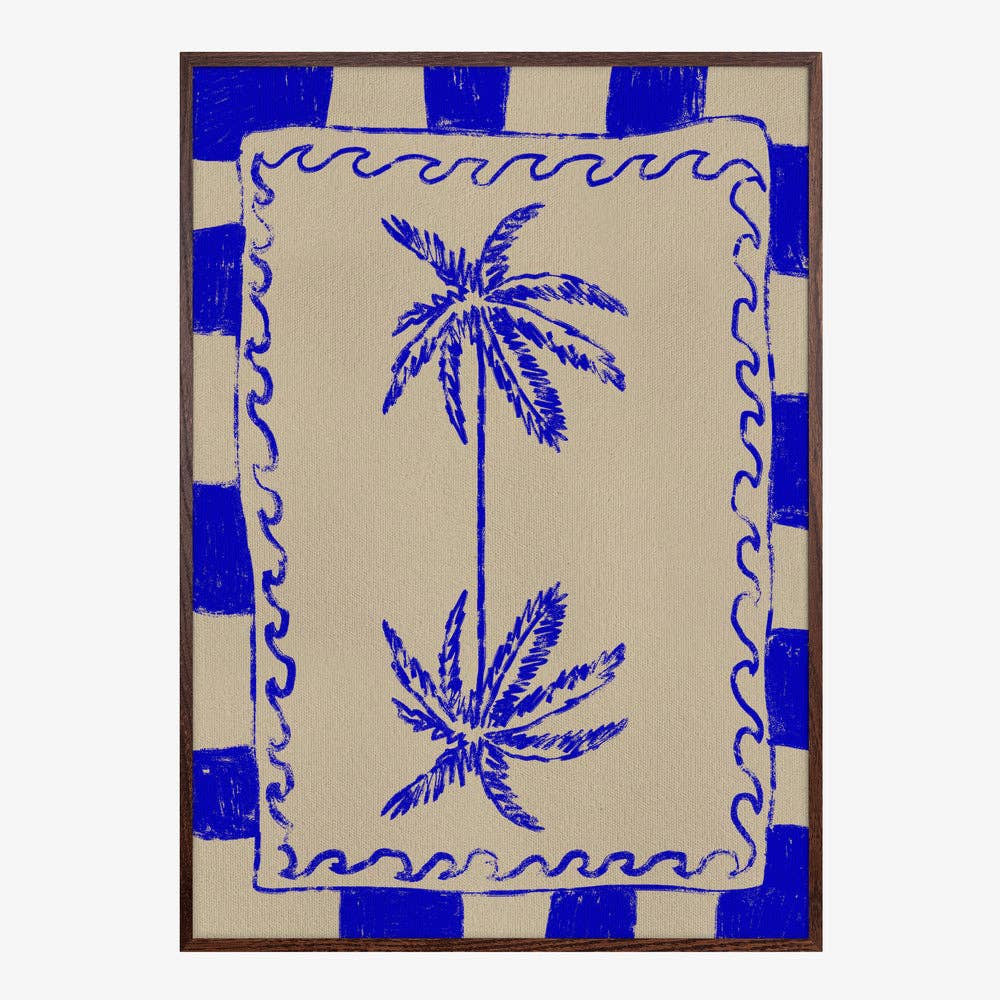 Estampe « Palmiers » - Linogravure bohème: Pas de cadre / 30 x 40 cm