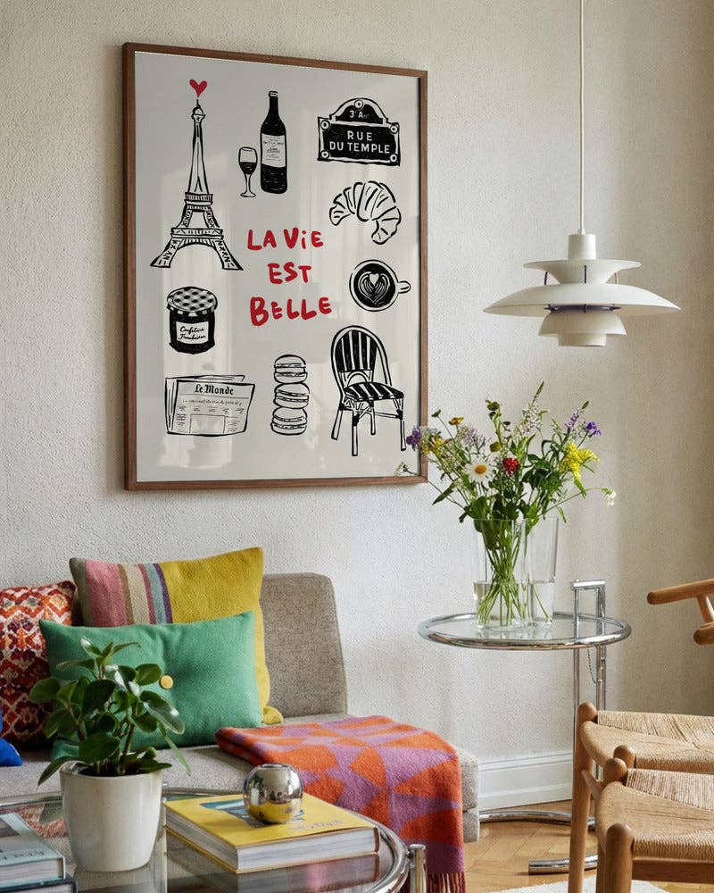 Affiche « Icônes de Paris » – Décor en encre noire: Pas de cadre / 30 x 40 cm