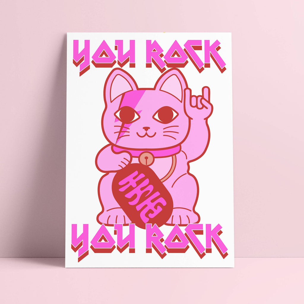 Impression Riso Tu déchires Chat porte-bonheur Maneki neko