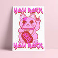 Impression Riso Tu déchires Chat porte-bonheur Maneki neko