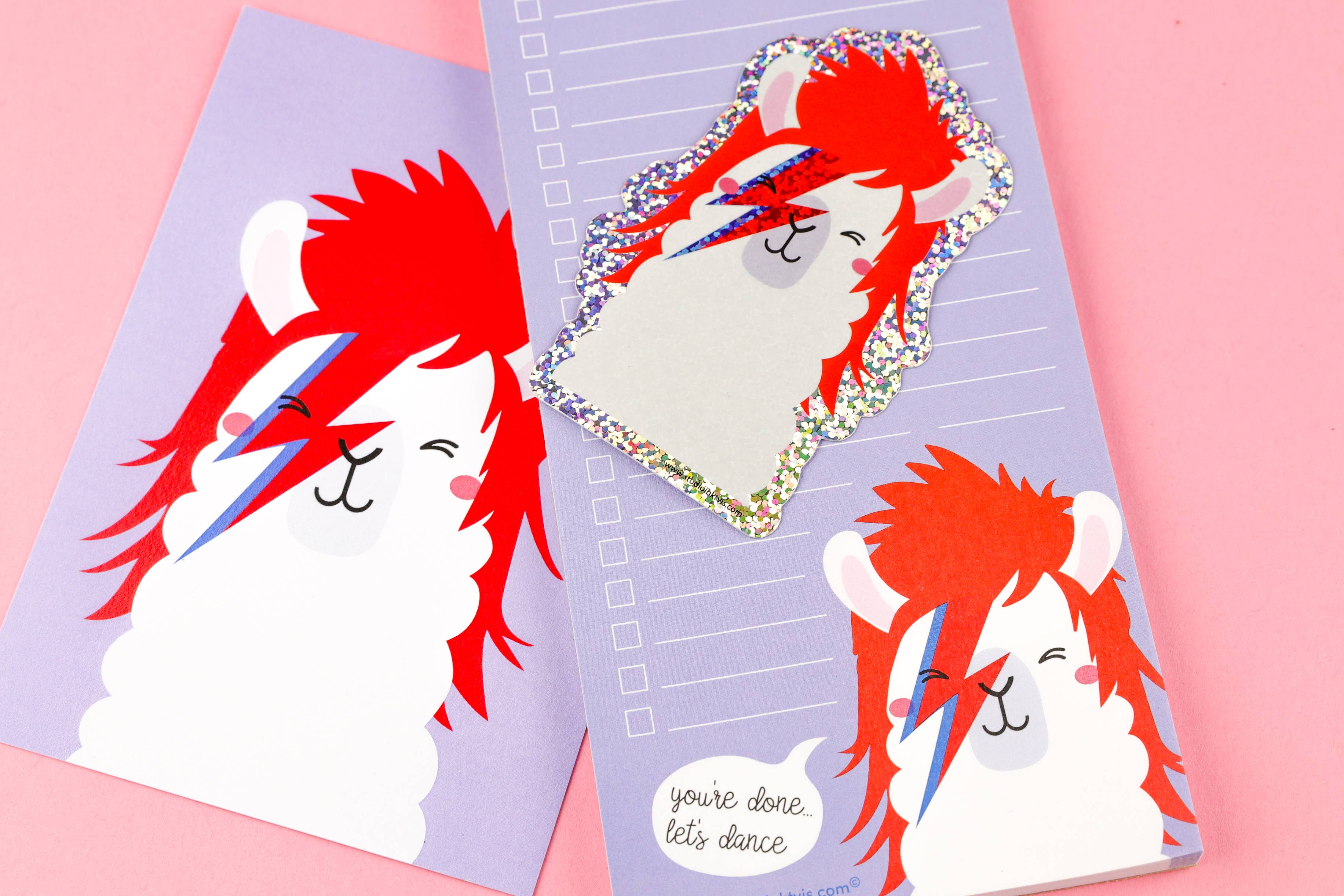 Autocollant à paillettes David Bowie Ziggy Stardust Lama