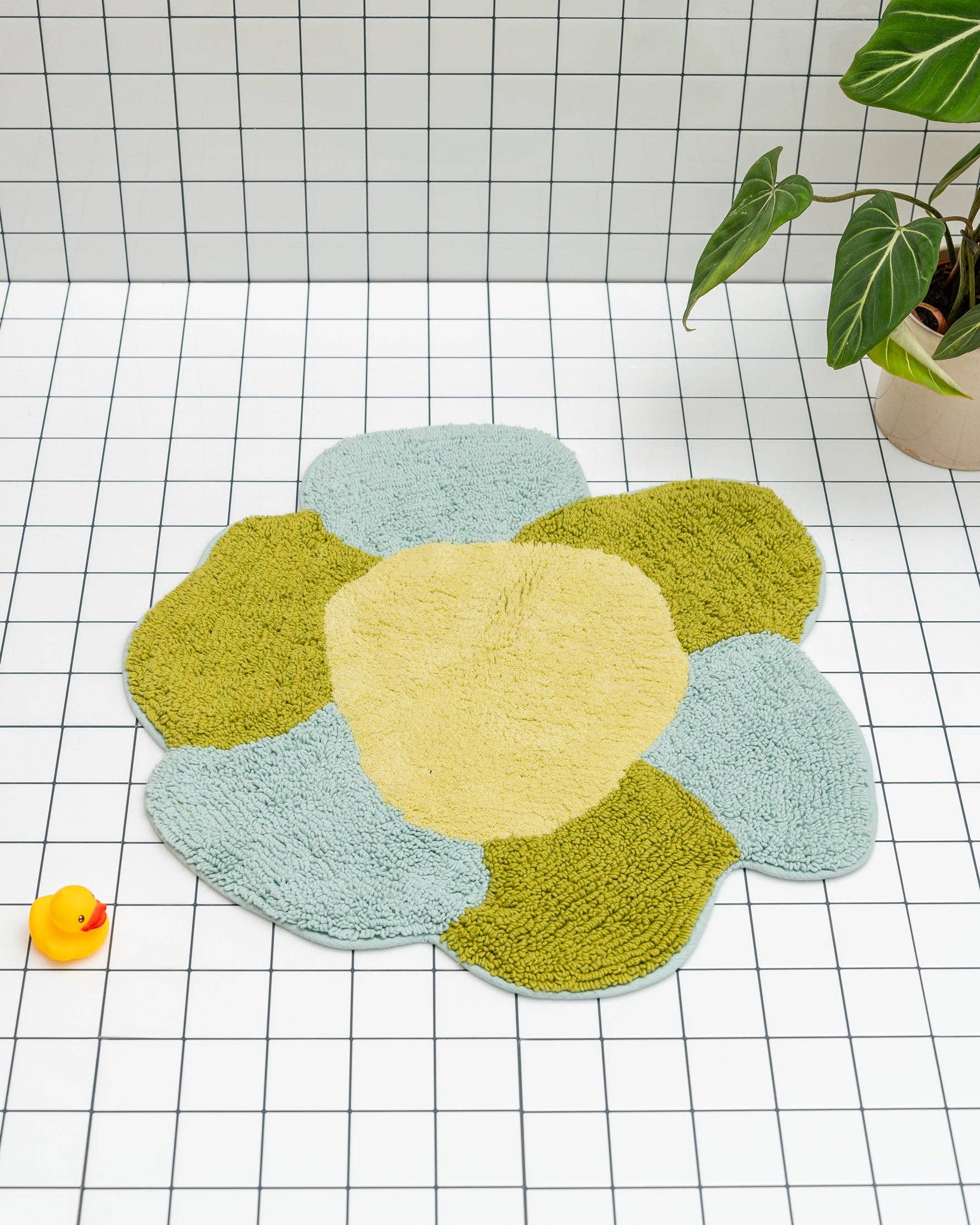 Tapis de bain en forme de gardénia
