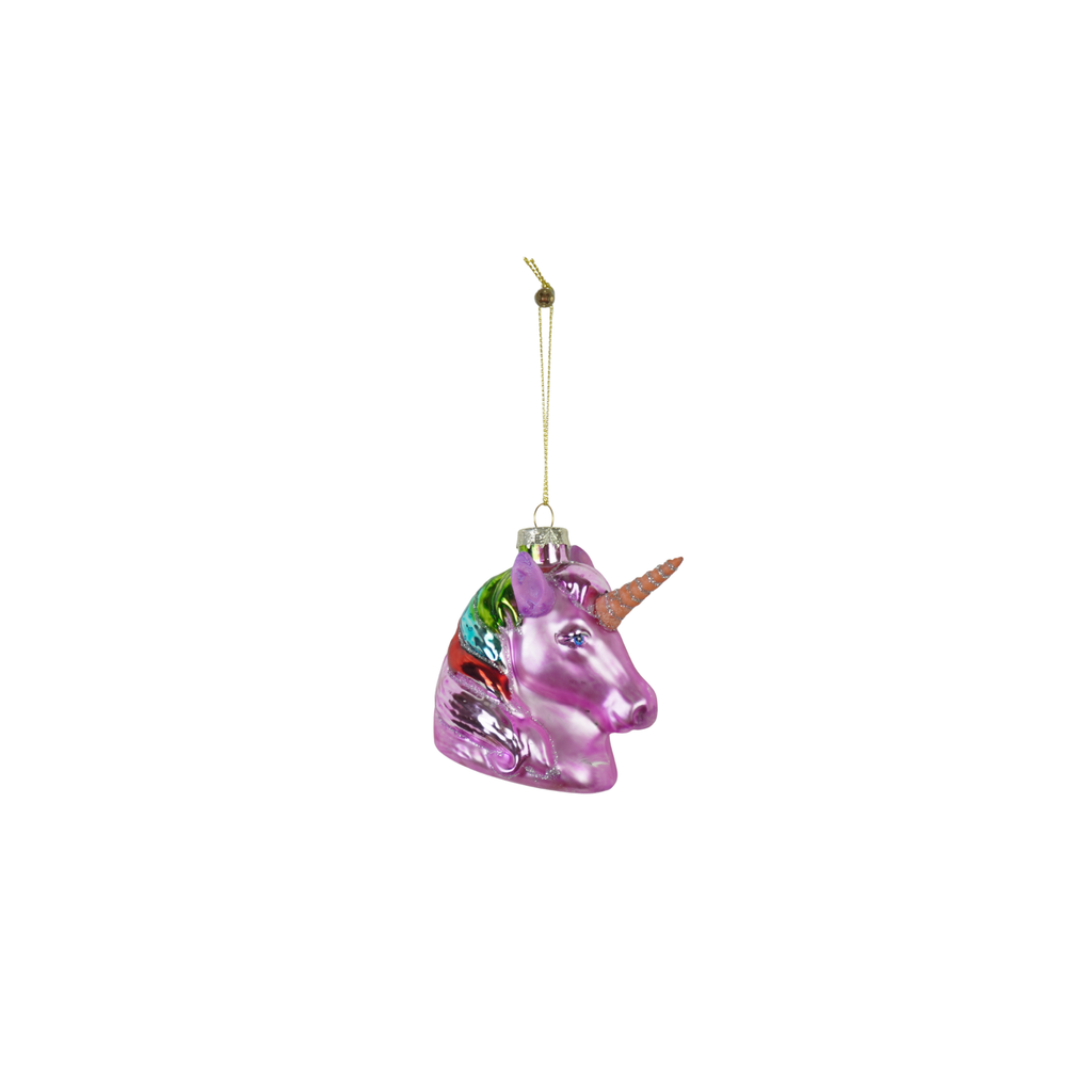 Suspension de Noël - Licorne Rose - 5x8x8,5cm