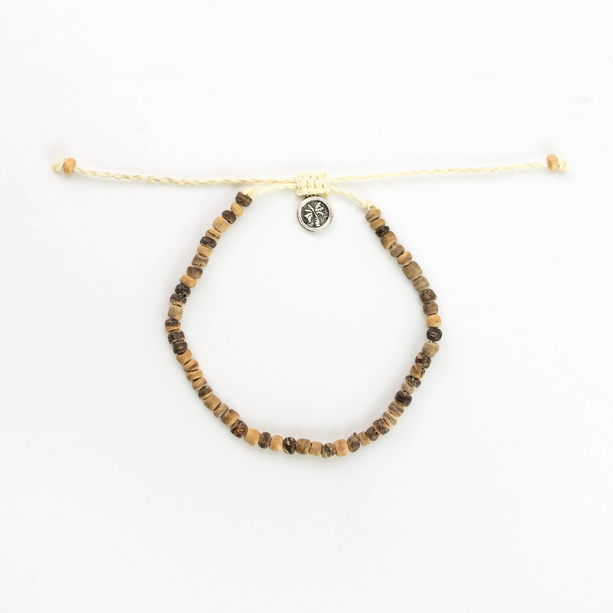Bracelet de cheville à perles Coconut Bay, ajustable pour hommes: Noir