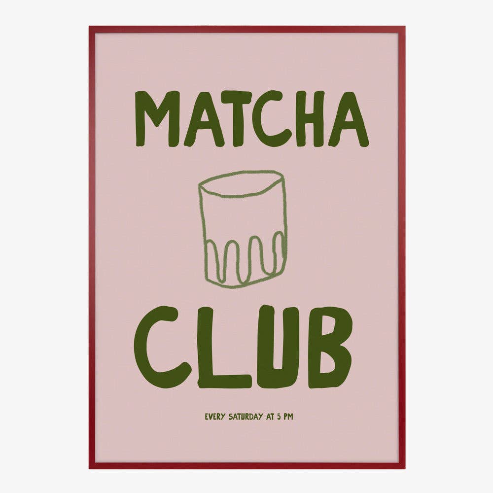 Tirage d'art « Matcha Club » — Affiche typographique graphique: Pas de cadre / 30 x 40 cm