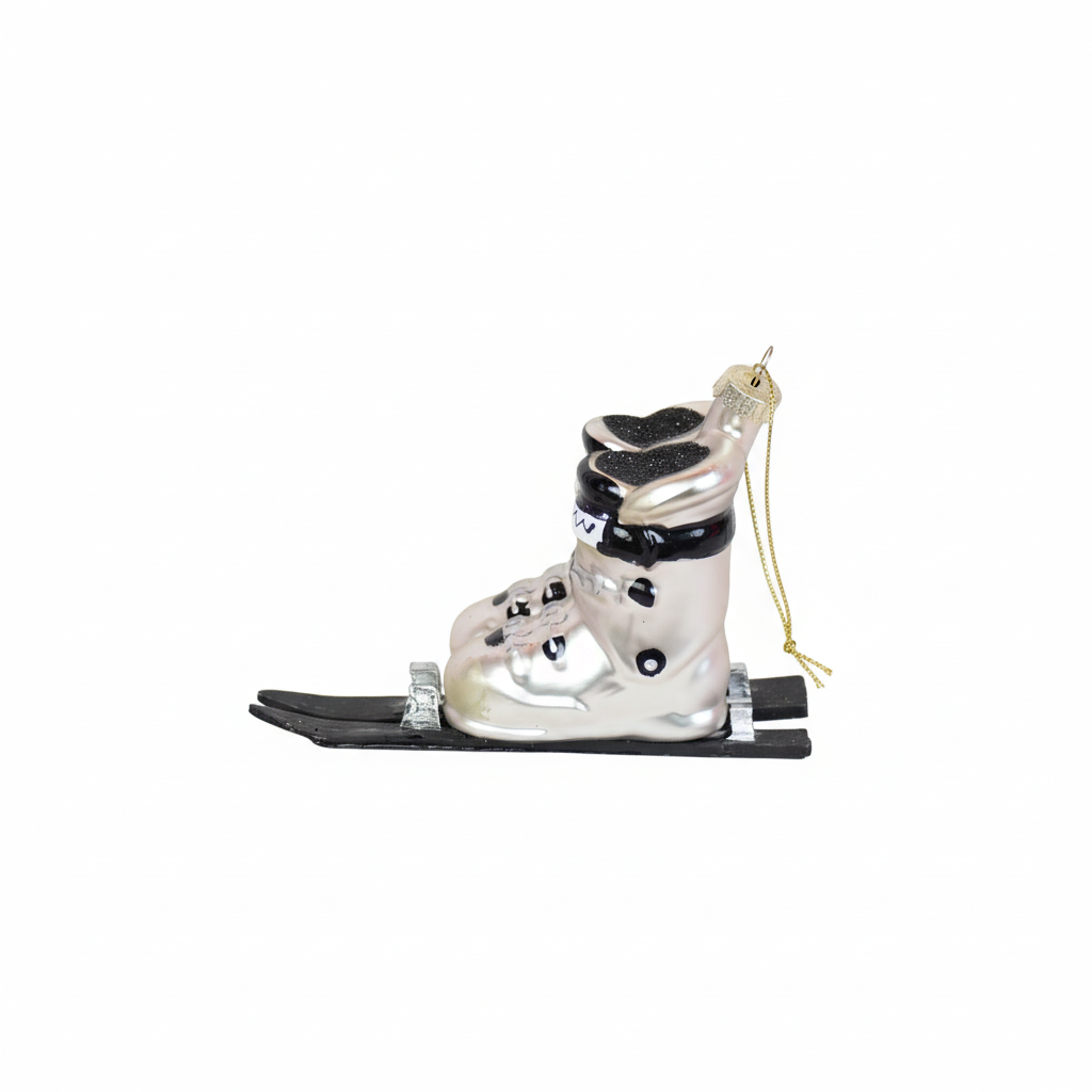 Suspension de Noël - Skifeet - Argent/Noir - 13x5,5x8,5cm