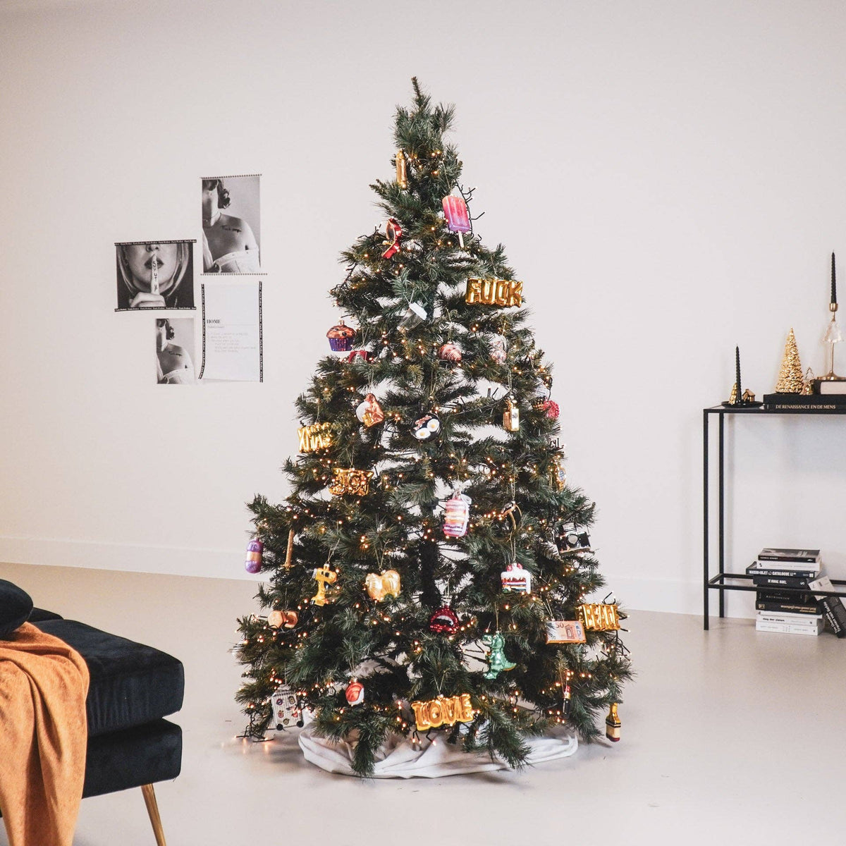 Ornement de Noël à suspendre - Appareil photo - Verre - 9,5x5x9cm