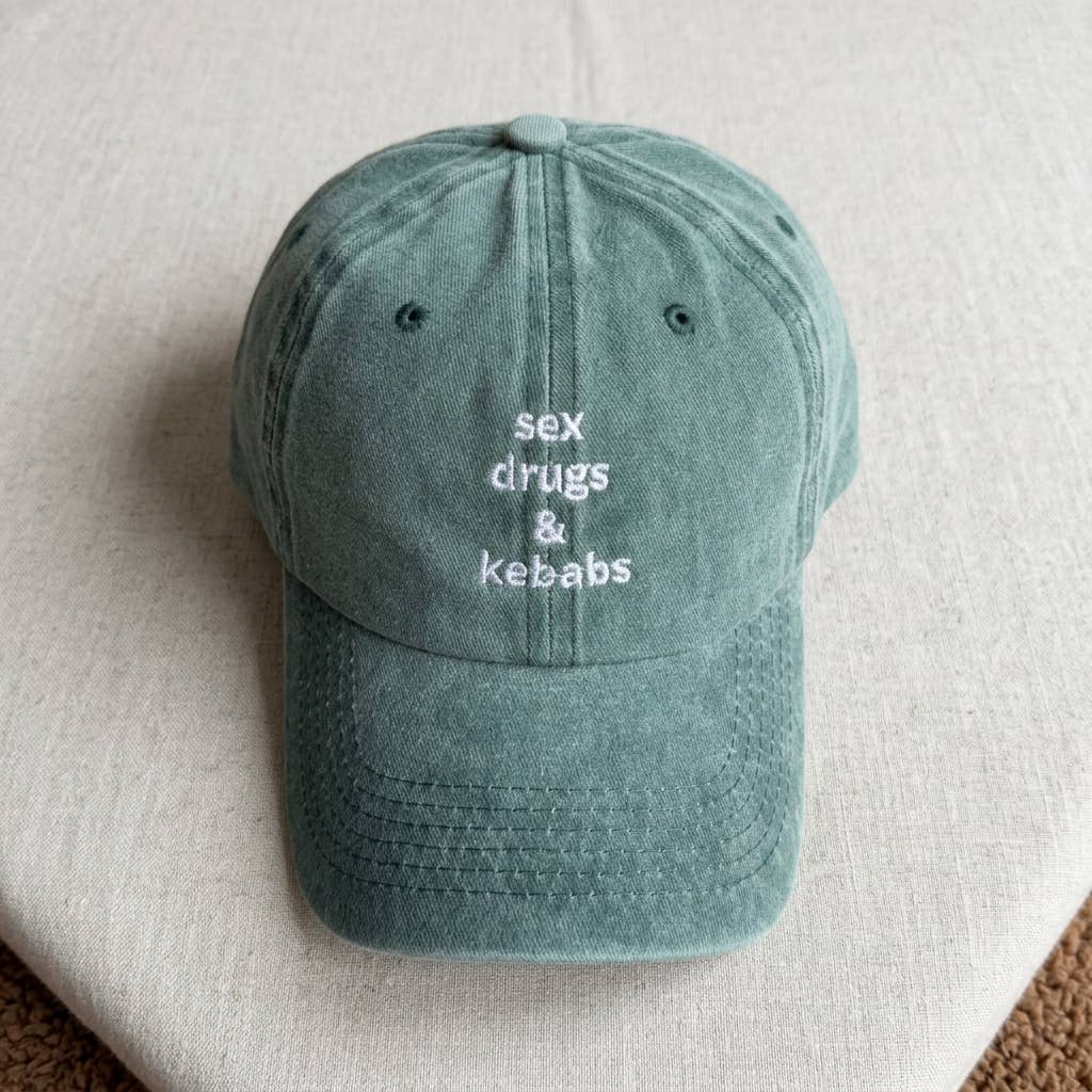 Casquette grise brodée « Sex Dr*gs & Kebabs »: Vert