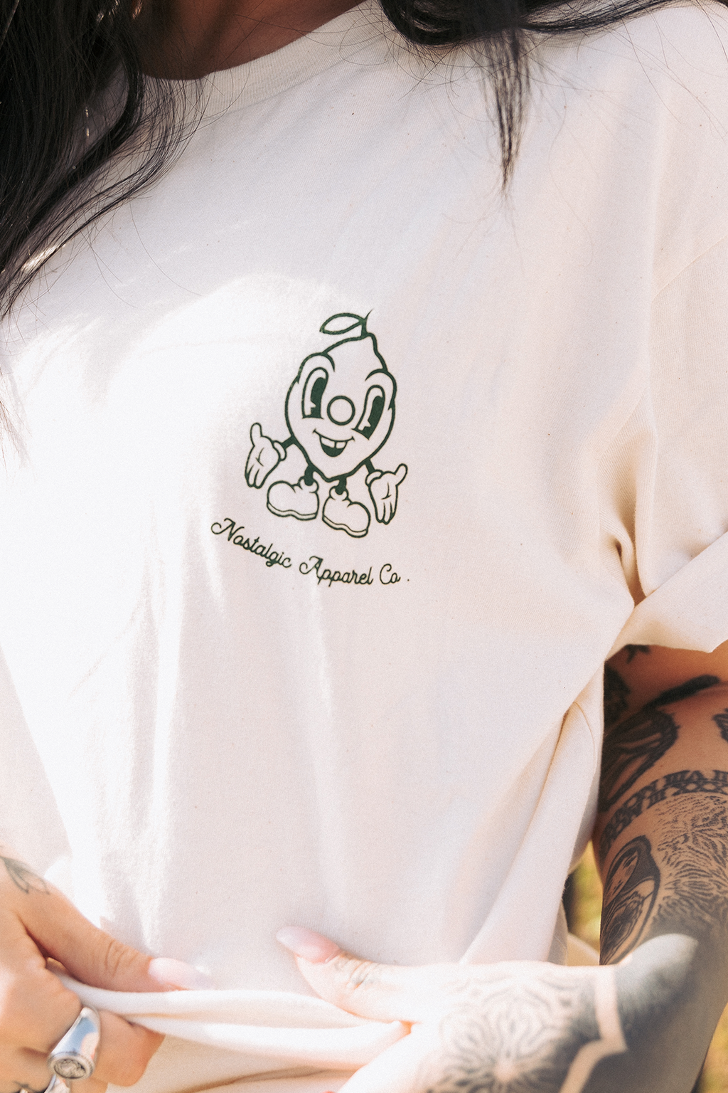 T-shirt naturel unisexe "Easy Peasy" : S / Oversize