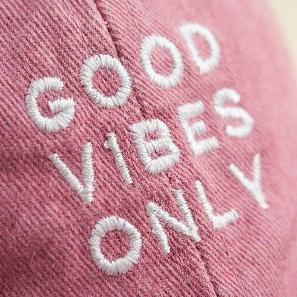 Casquette bleue brodée « Good Vibes Only » — cadeau: Beige