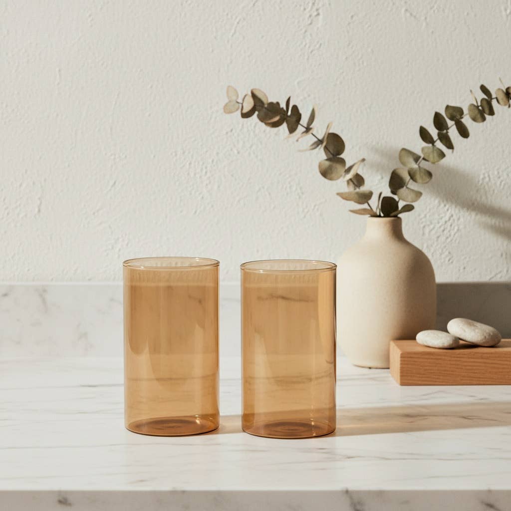 Ensemble de 4 verres ROMANE Ambre