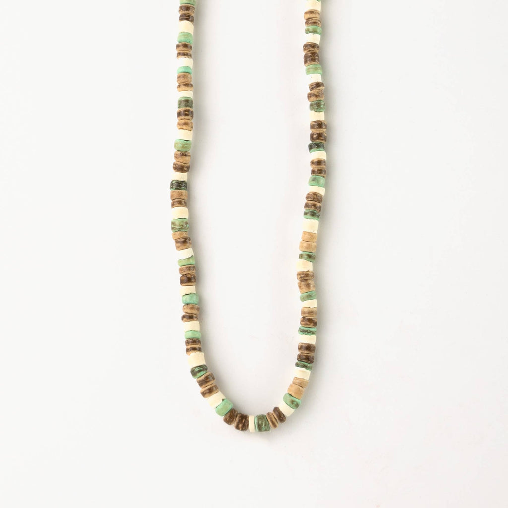 Collier Laut en turquoise et bois, ras-de-cou réglable pour hommes