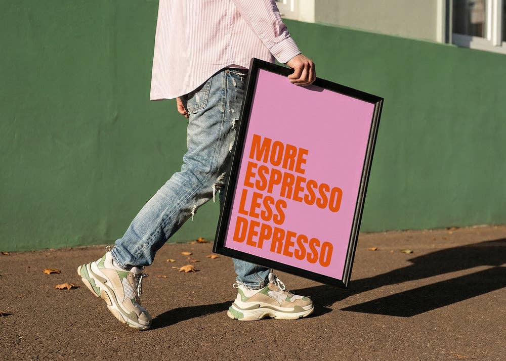 Plus d'espresso — Impression d'art café — Pop graphique: Pas de cadre / 30x40 cm