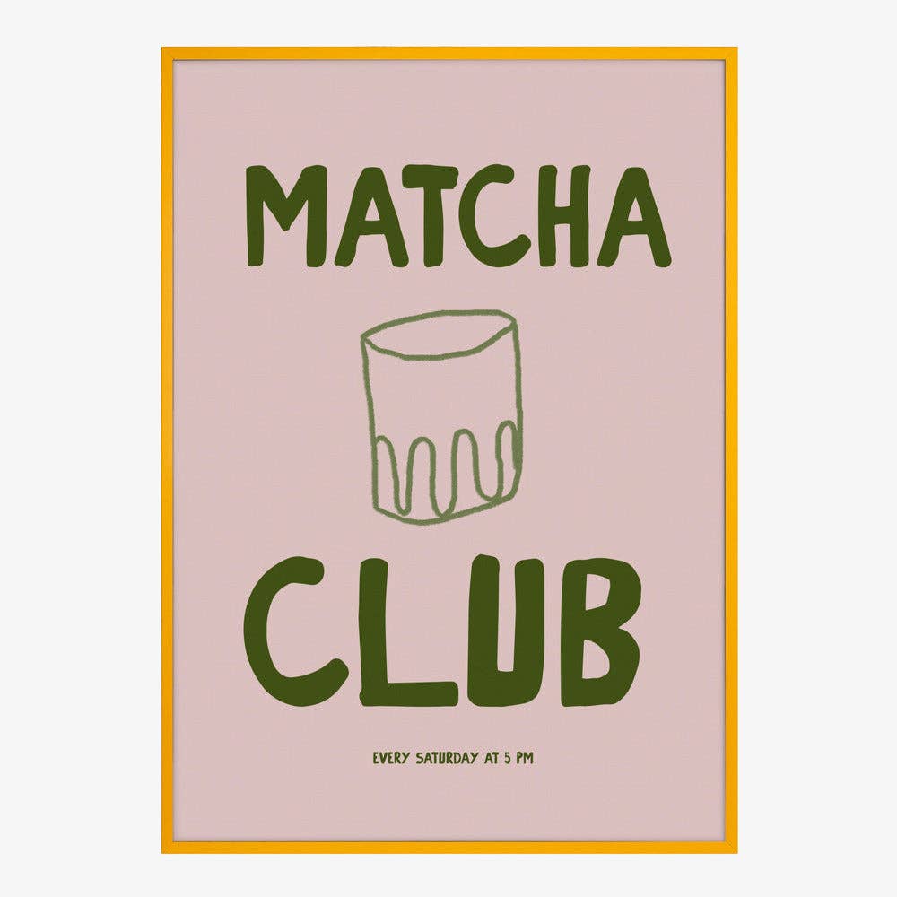 Tirage d'art « Matcha Club » — Affiche typographique graphique: Pas de cadre / 30 x 40 cm