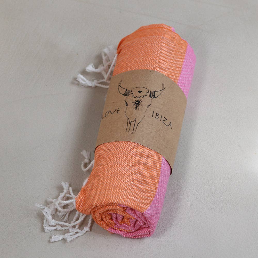 Serviette hamam orange/rose