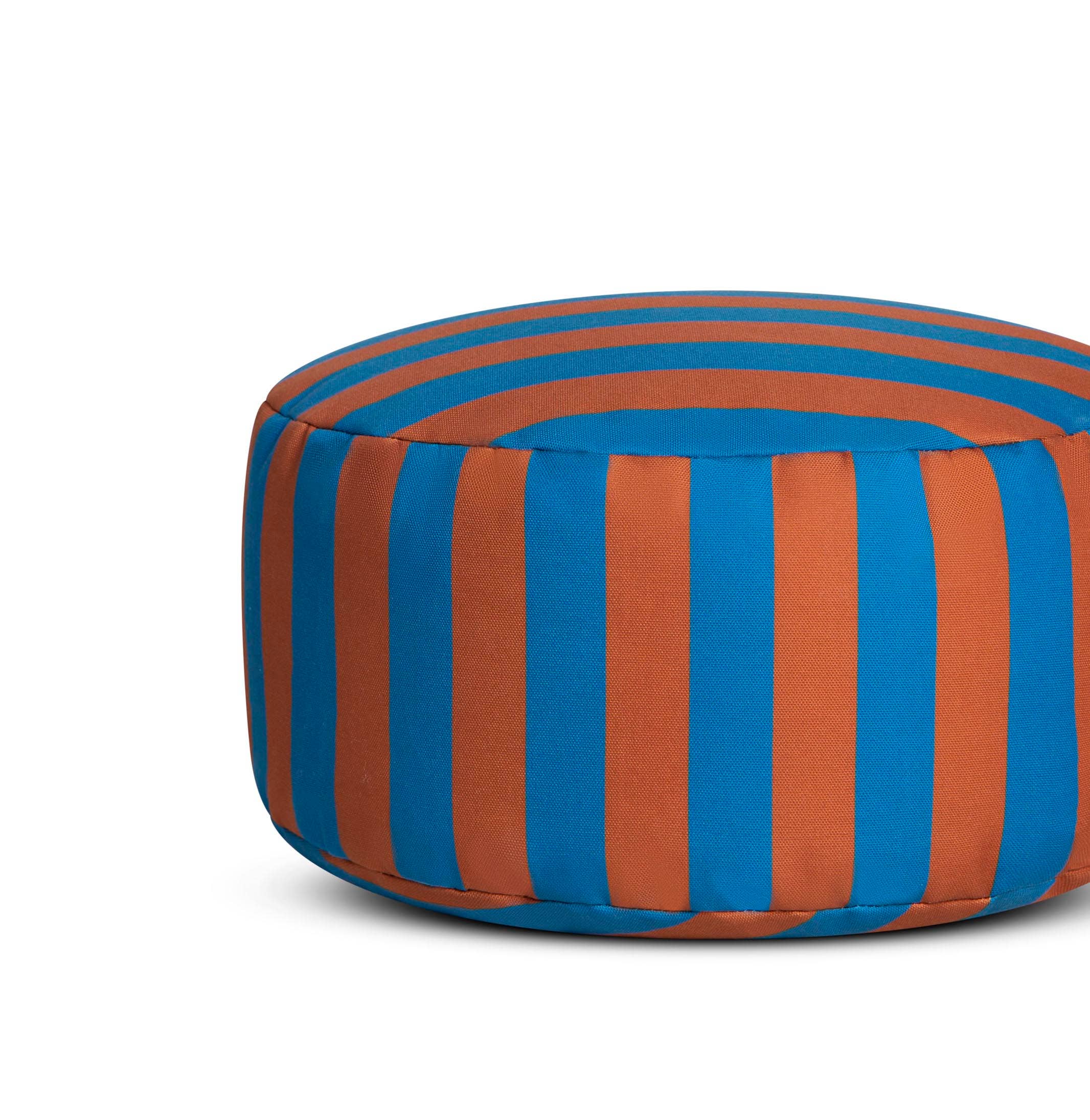 Pouf imperméable marron et bleu extérieur et intérieur
