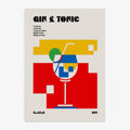 Affiche artistique recette de Gin Tonic Bauhaus - Moderniste: Pas de cadre / 30 x 40 cm