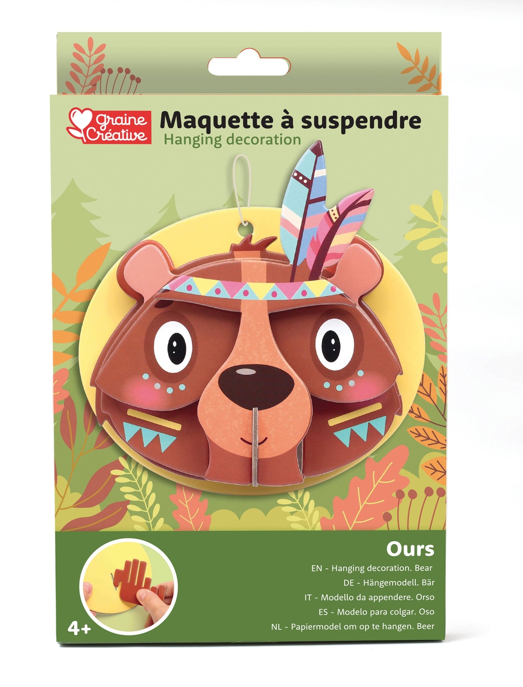 MAQUETTE A SUSPENDRE OURS 3D CARTON