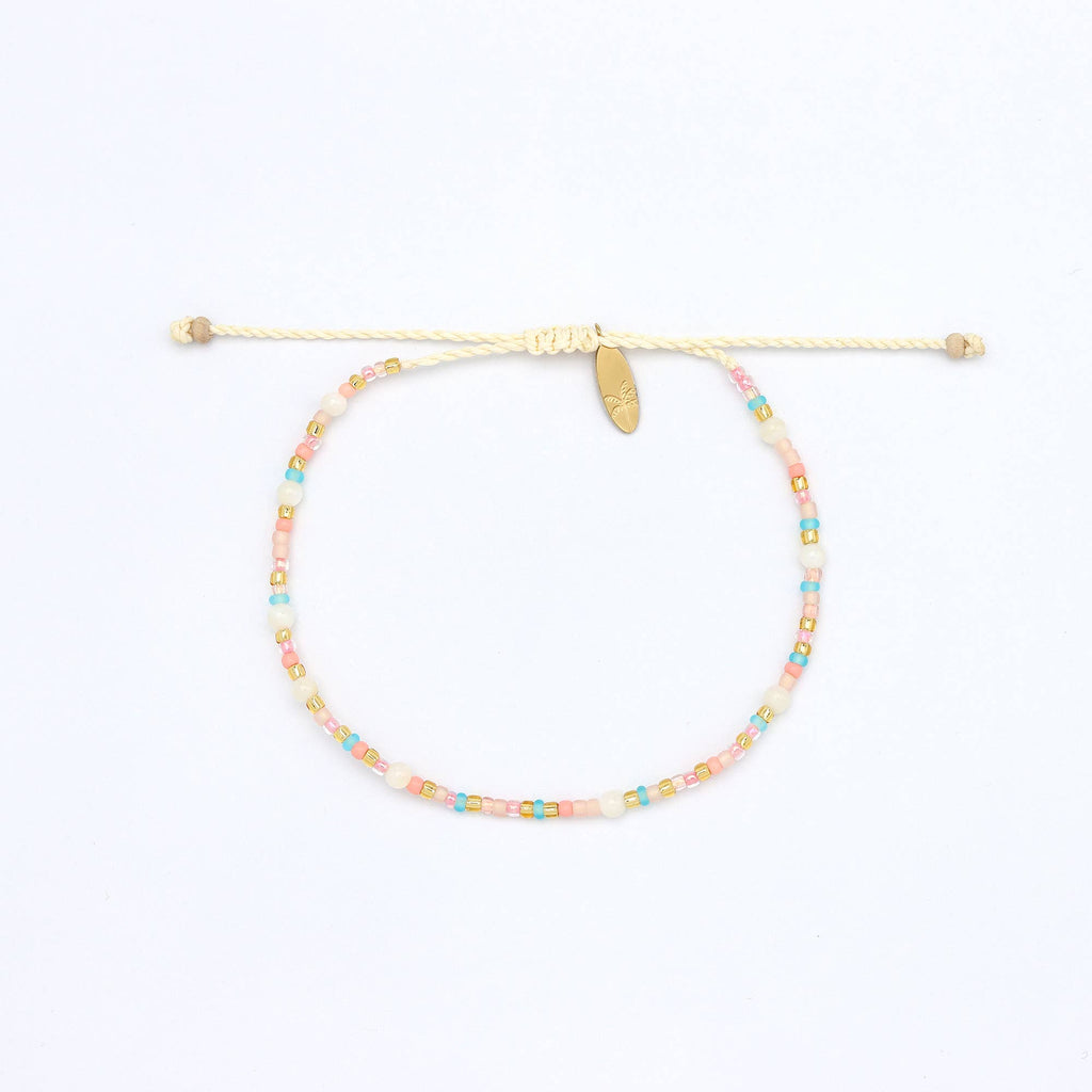 Collection de bracelets en perles colorées « Heure dorée »: Bright Pink