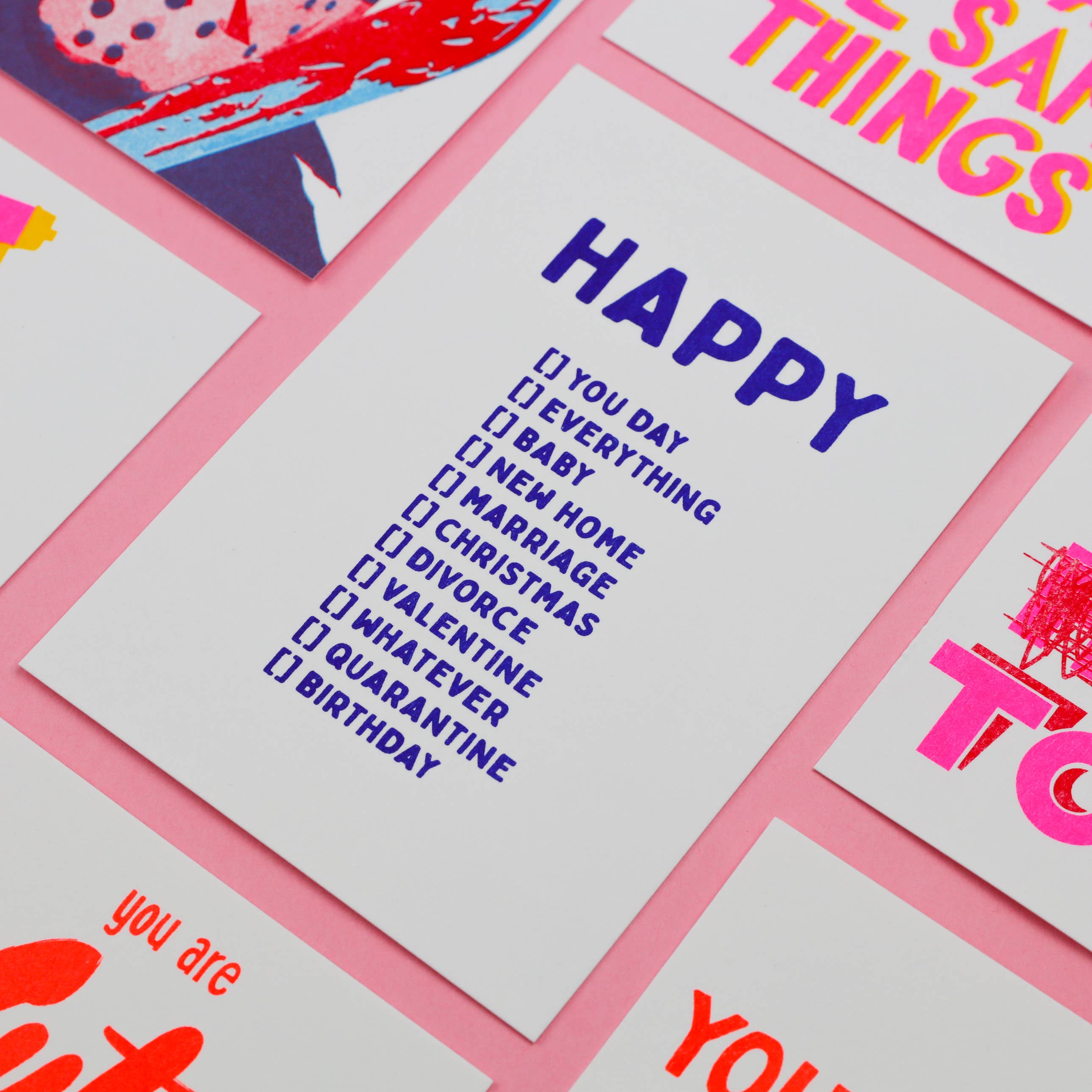 Carte postale Risograph Joyeux quel que soit le jour d’anniversaire